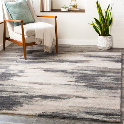 Montclair Rug - 24646 by Surya in charcoal, taupe, medium gray, dusty sage. Made from 80% wool, 20% viscose in a unique style.