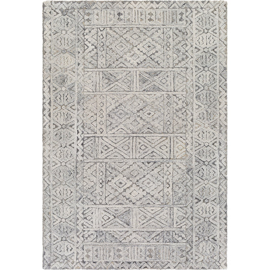 Montclair Rug - 25946 by Surya in light gray, charcoal, light beige, black. Made from 60% wool, 40% viscose in a unique style.