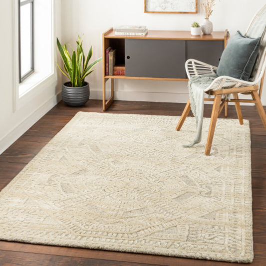 Montclair Rug - 25957 by Surya in light gray, beige, white, black. Made from 80% viscose, 20% wool in a unique style.
