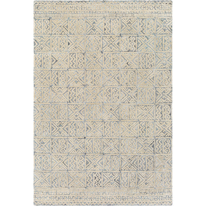 Montclair Rug - 25945 by Surya in aqua, beige, white, denim, black, gray. Made from 80% viscose, 20% wool in a unique style.
