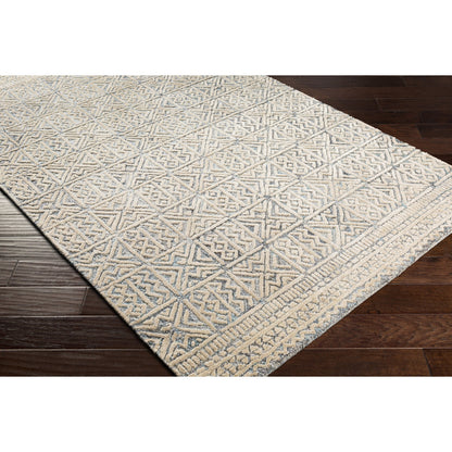 Montclair Rug - 25945 by Surya in aqua, beige, white, denim, black, gray. Made from 80% viscose, 20% wool in a unique style.