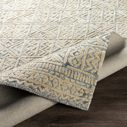 Montclair Rug - 25945 by Surya in aqua, beige, white, denim, black, gray. Made from 80% viscose, 20% wool in a unique style.