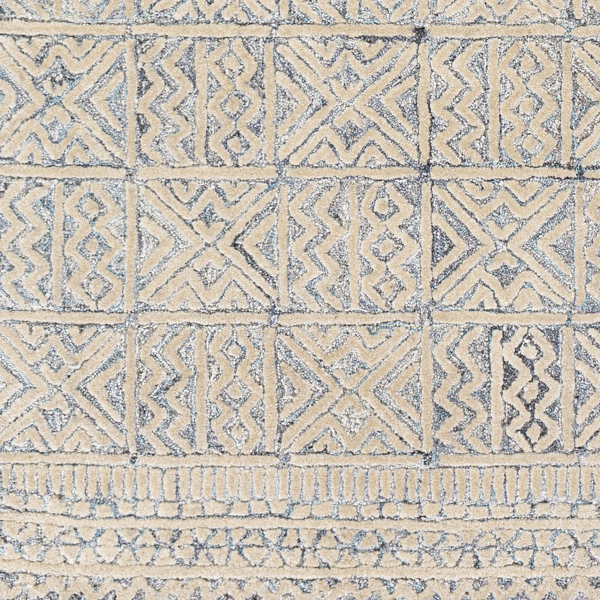 Montclair Rug - 25945 by Surya in aqua, beige, white, denim, black, gray. Made from 80% viscose, 20% wool in a unique style.