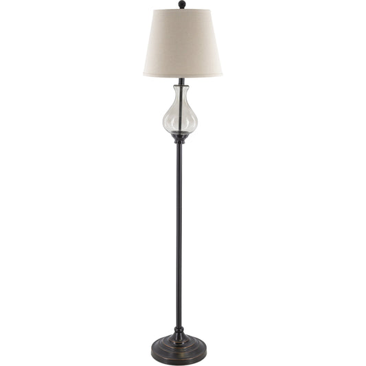 Maarten Lamp - 25456 by Surya in bronze, tan linen and oil rubbedoil rubbedtranslucentoil rubbed. Made from linen, polyester, glass, metal, iron in a transitional style.
