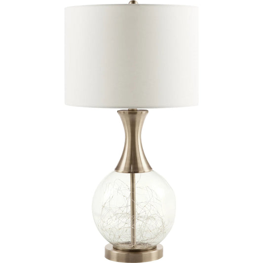 Mittag  Accent Table Lamp by Livabliss. Made from glass, iron, linen, polyester in a unique style.