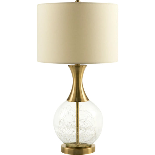 Mittag  Accent Table Lamp by Livabliss. Made from glass, iron, linen, polyester in a unique style.