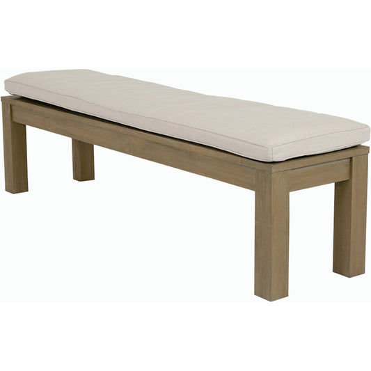 Coastal Outdoor Teak Dining Bench by Sunset West. Made from teak in a modern style.