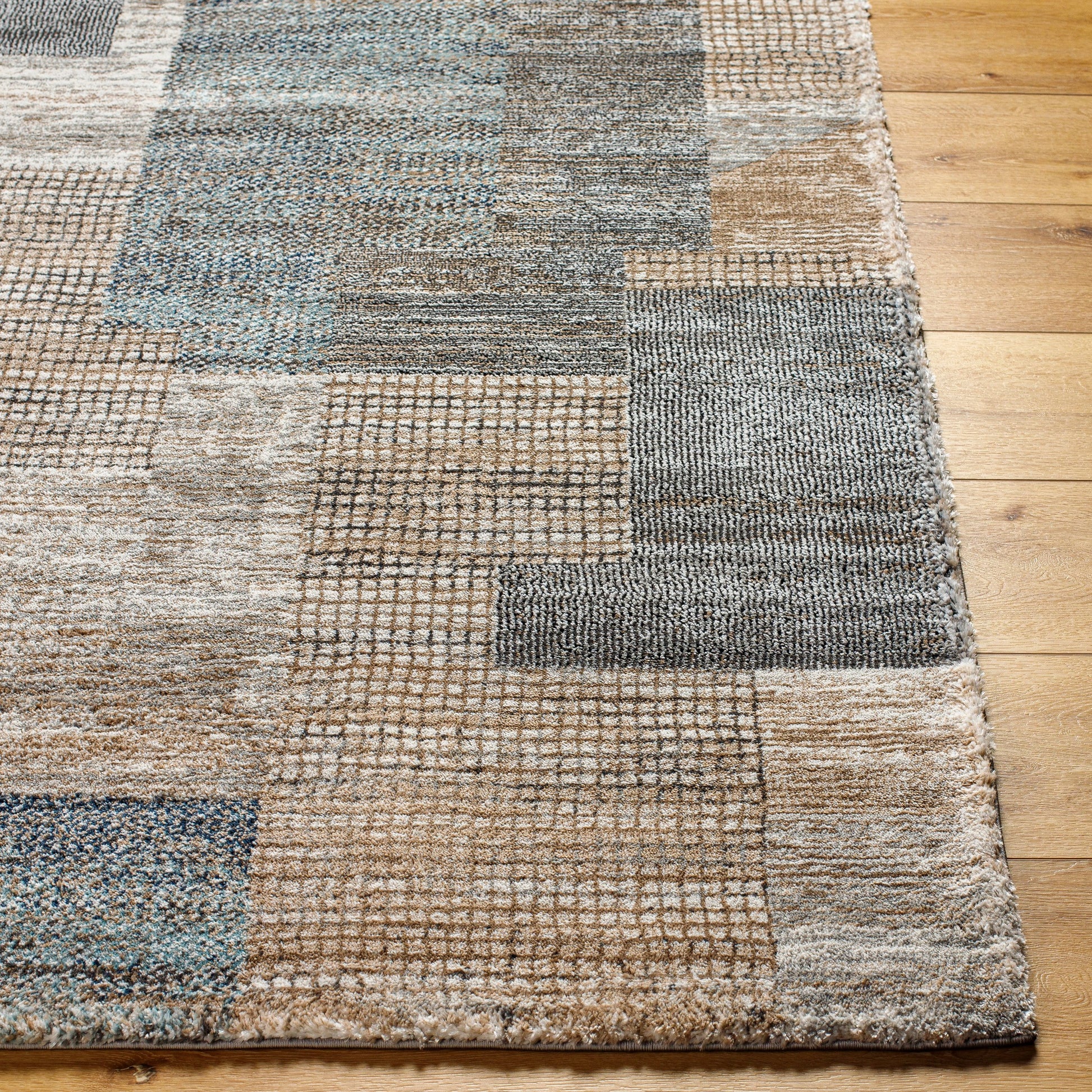 Montana Rug - 494863 by Livabliss in ivory, tan, gray, black, dark blue, pale blue. Made from face: 85% polypropylene, 15% polyester, warp: 100% jute in a unique style.