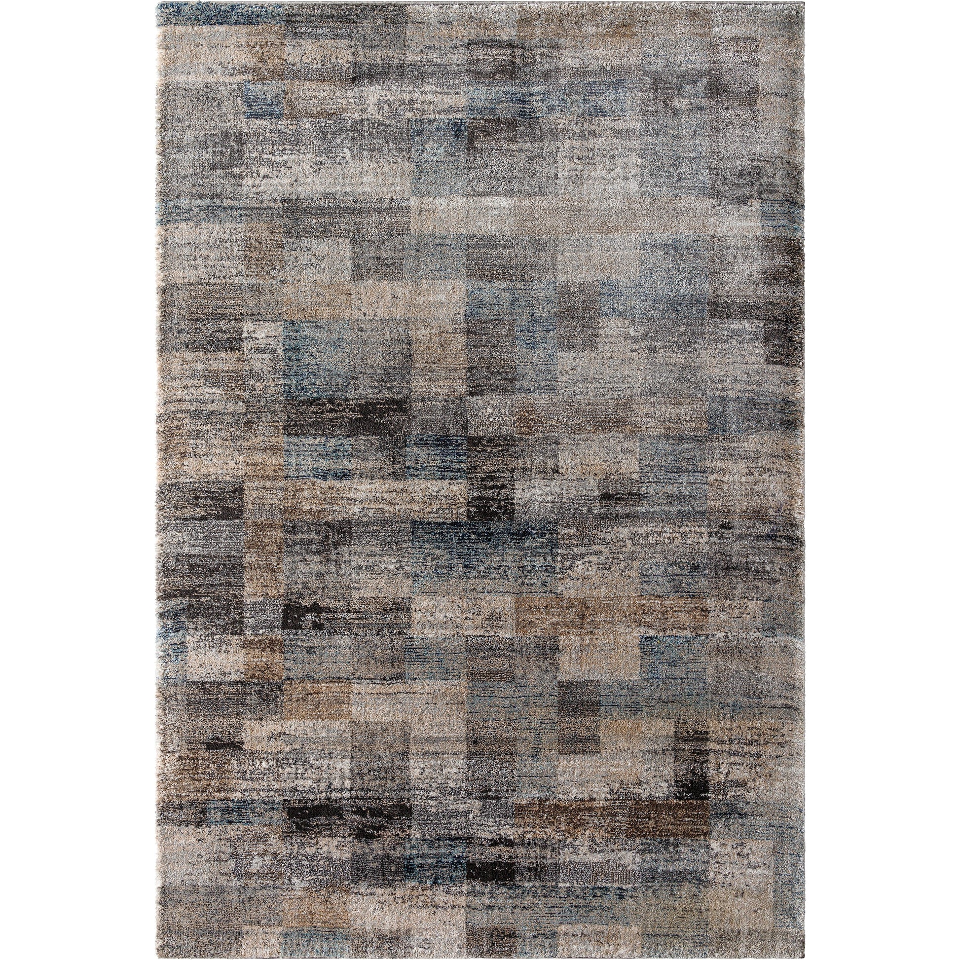 Montana Rug - 494870 by Livabliss in gray, tan, ivory, black, dark blue, pale blue. Made from face: 85% polypropylene, 15% polyester, warp: 100% jute in a unique style.