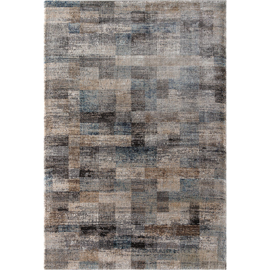 001 SI-2053058,SI-2053059,SI-2053060,SI-2053061 | Additional Silo | Montana Rug - 494870 by Livabliss in gray, tan, ivory, black, dark blue, pale blue. Made from face: 85% polypropylene, 15% polyester, warp: 100% jute in a unique style.