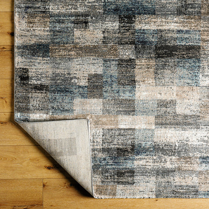 Montana Rug - 494870 by Livabliss in gray, tan, ivory, black, dark blue, pale blue. Made from face: 85% polypropylene, 15% polyester, warp: 100% jute in a unique style.