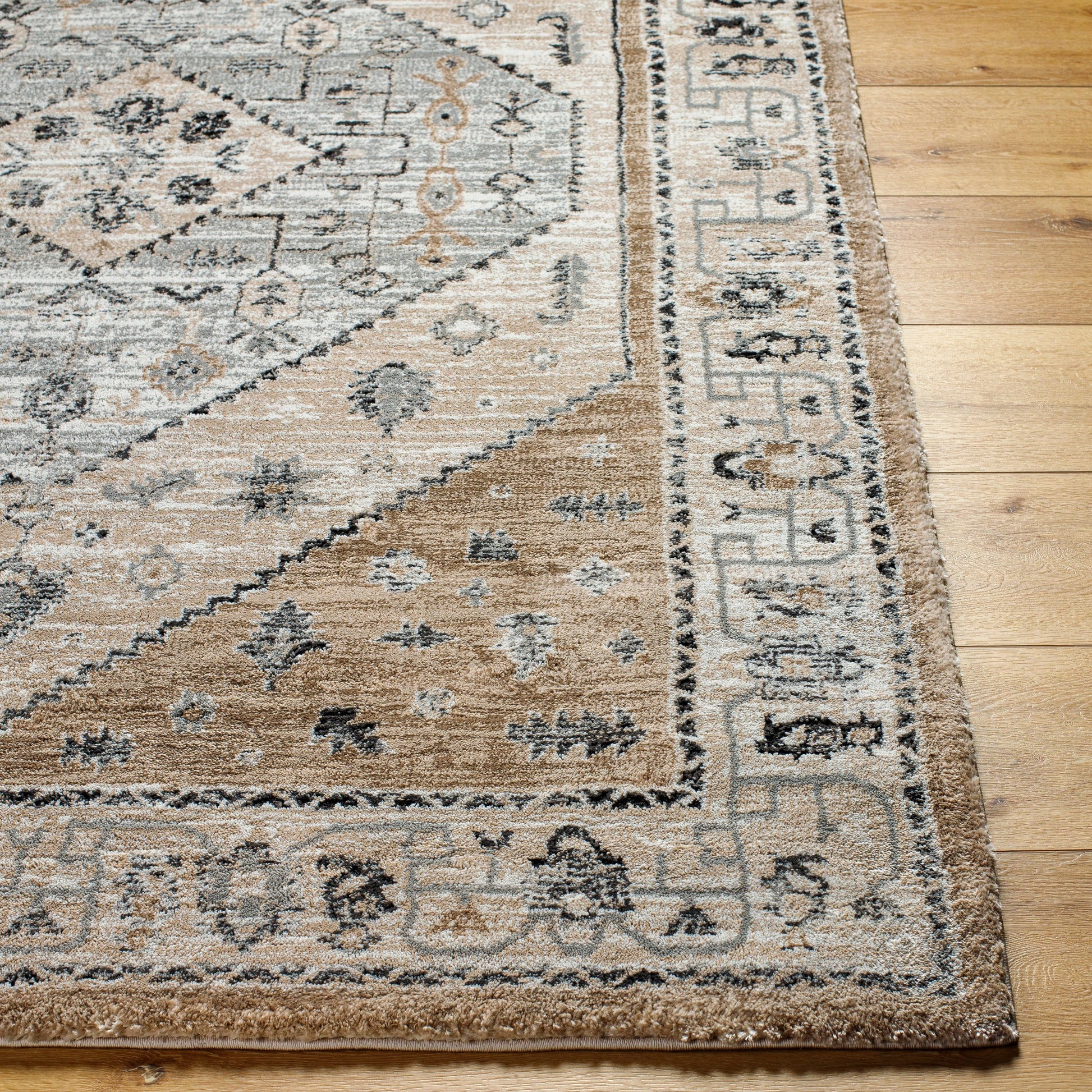 Montana Rug - 494877 by Livabliss in tan, ivory, gray, black. Made from face: 85% polypropylene, 15% polyester, warp: 100% jute in a unique style.