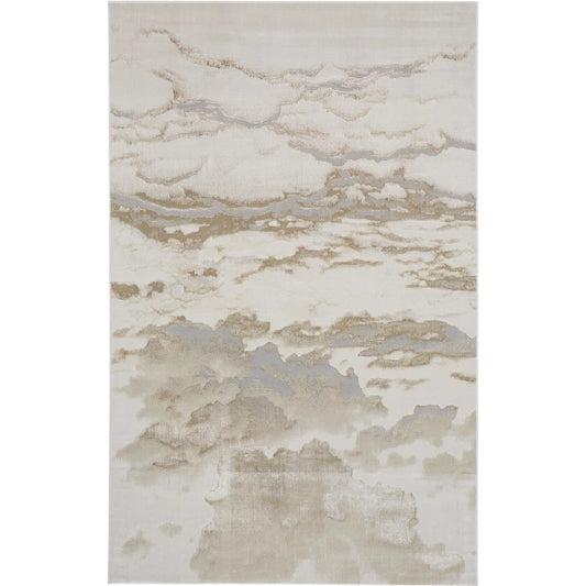 Aura Rug - 3727F by Feizy in ivory, tan, gray. Made from polyester, polypropylene in a unique style.
