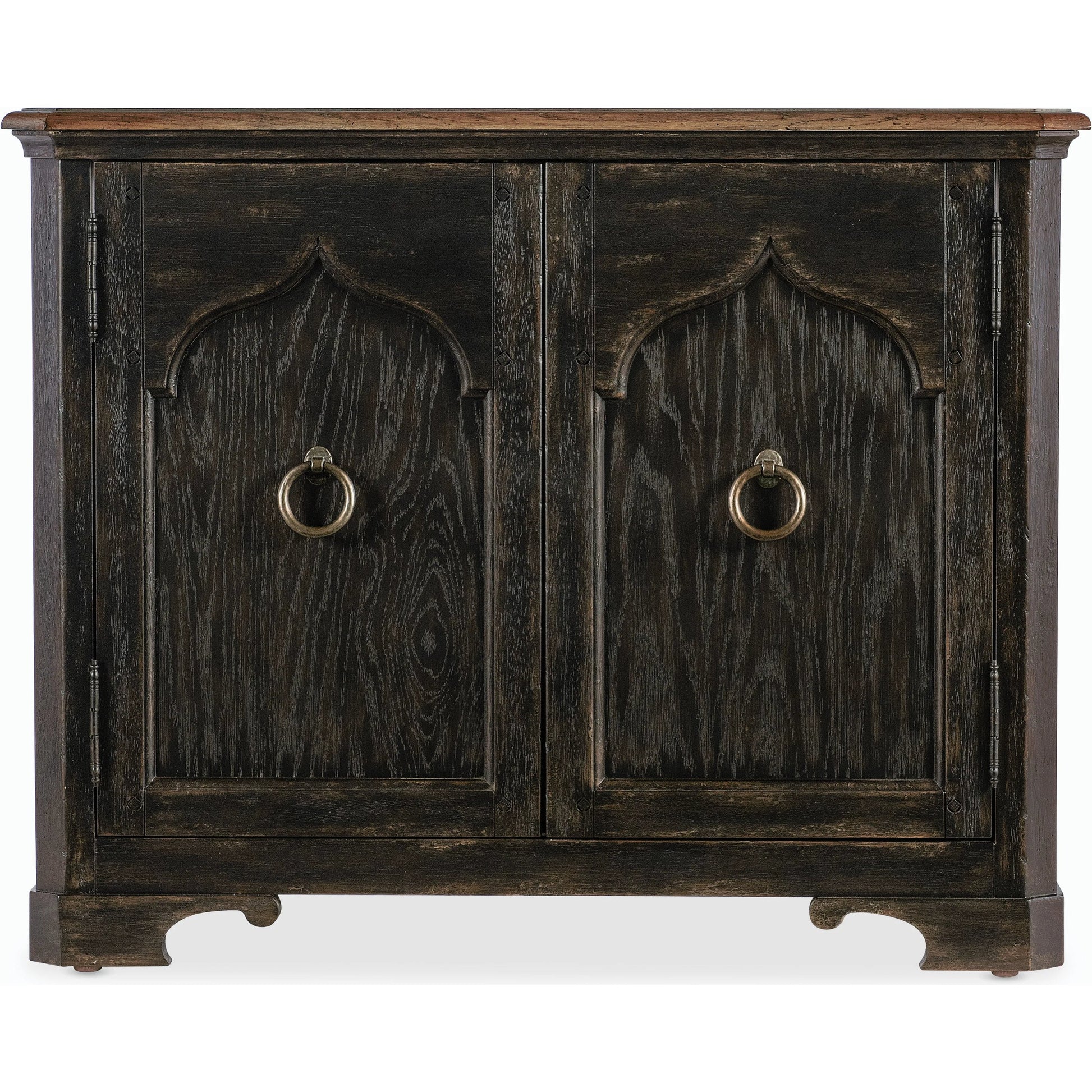 Americana Two-Door Nightstand by Hooker Furniture. Made from oak veneers with solid-wood edge top in a cottage & farmhouse style.