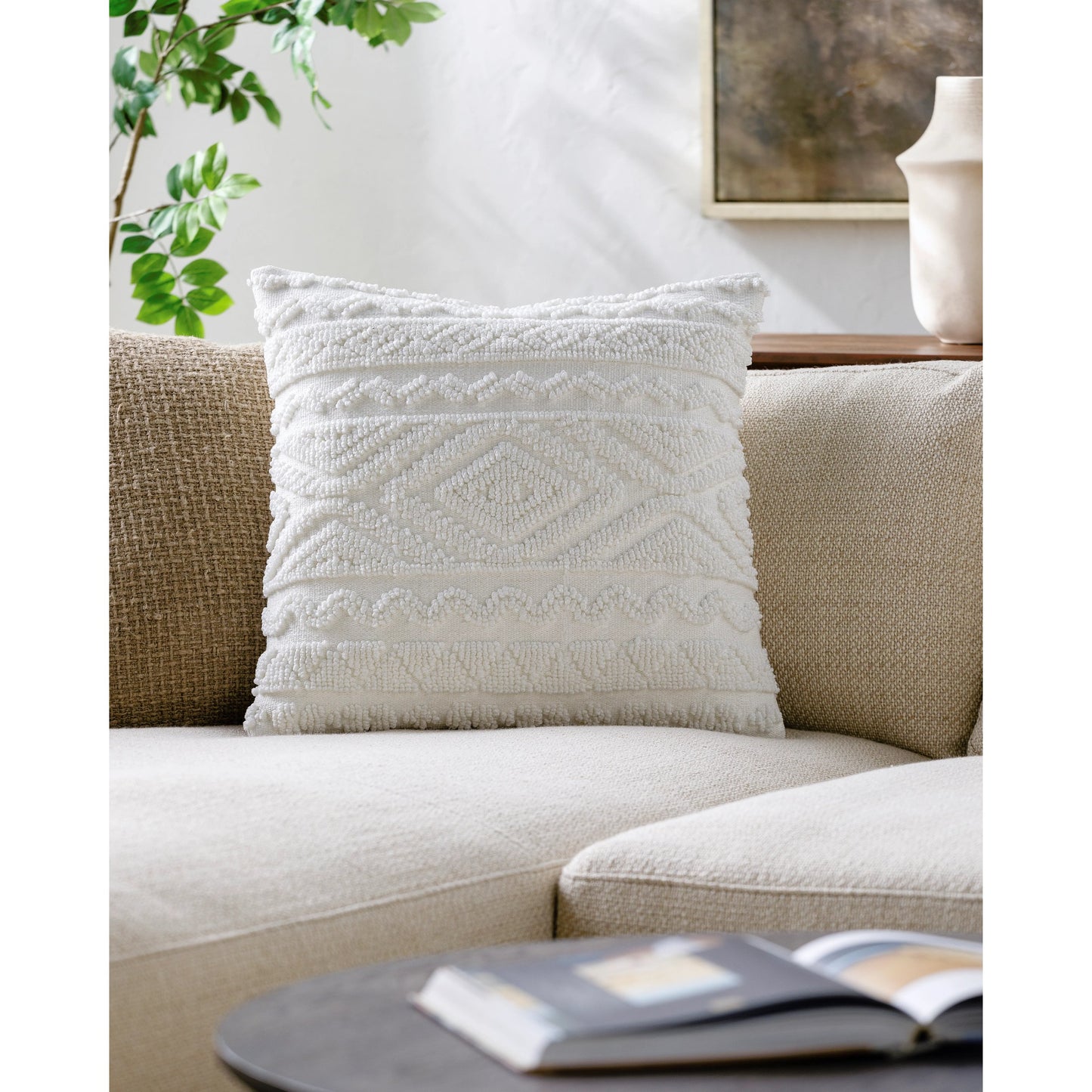 003 SI-2165133,SI-2165134,SI-2165135,SI-2165136,SI-2165137,SI-2165138 | Lifestyle | Matthew Accent Pillow - 533787 by Surya in white. Made from polyester, cotton in a modern style.