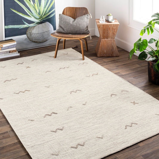 Montezuma Rug - 13125 by Livabliss in light gray, taupe. Made from 20% cotton, 80% wool in a unique style.