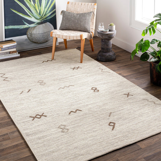 Montezuma Rug - 15472 by Livabliss in light gray, taupe. Made from 20% cotton, 80% wool in a unique style.