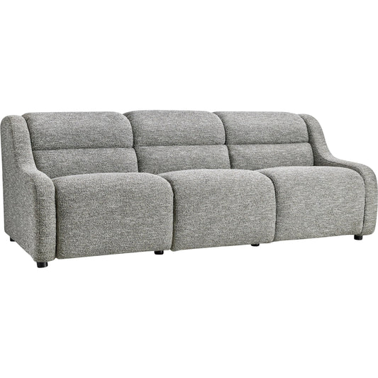 Gio Fabric Power Motion Sofa by Bernhardt in grey. Made from fabric in a unique style.