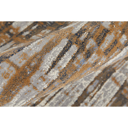 Clio Rug - 39K4F by Feizy in blue, orange, gray. Made from polypropylene, polyester in a unique style.