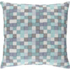 Teal, Denim, Dark Blue, Black, White, Light Gray / Down Feather / 20" x 20"