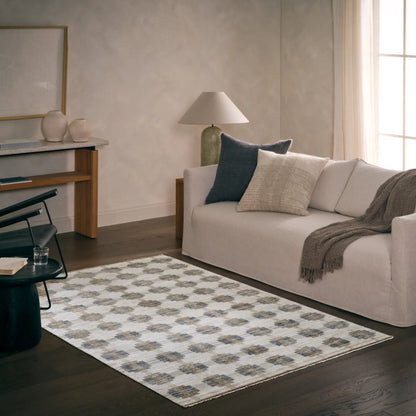 Muted Mosaic MUM02 Indoor/Outdoor Rug by Jaipur Living in blue, gray. Made from 100% polyester in a unique style.