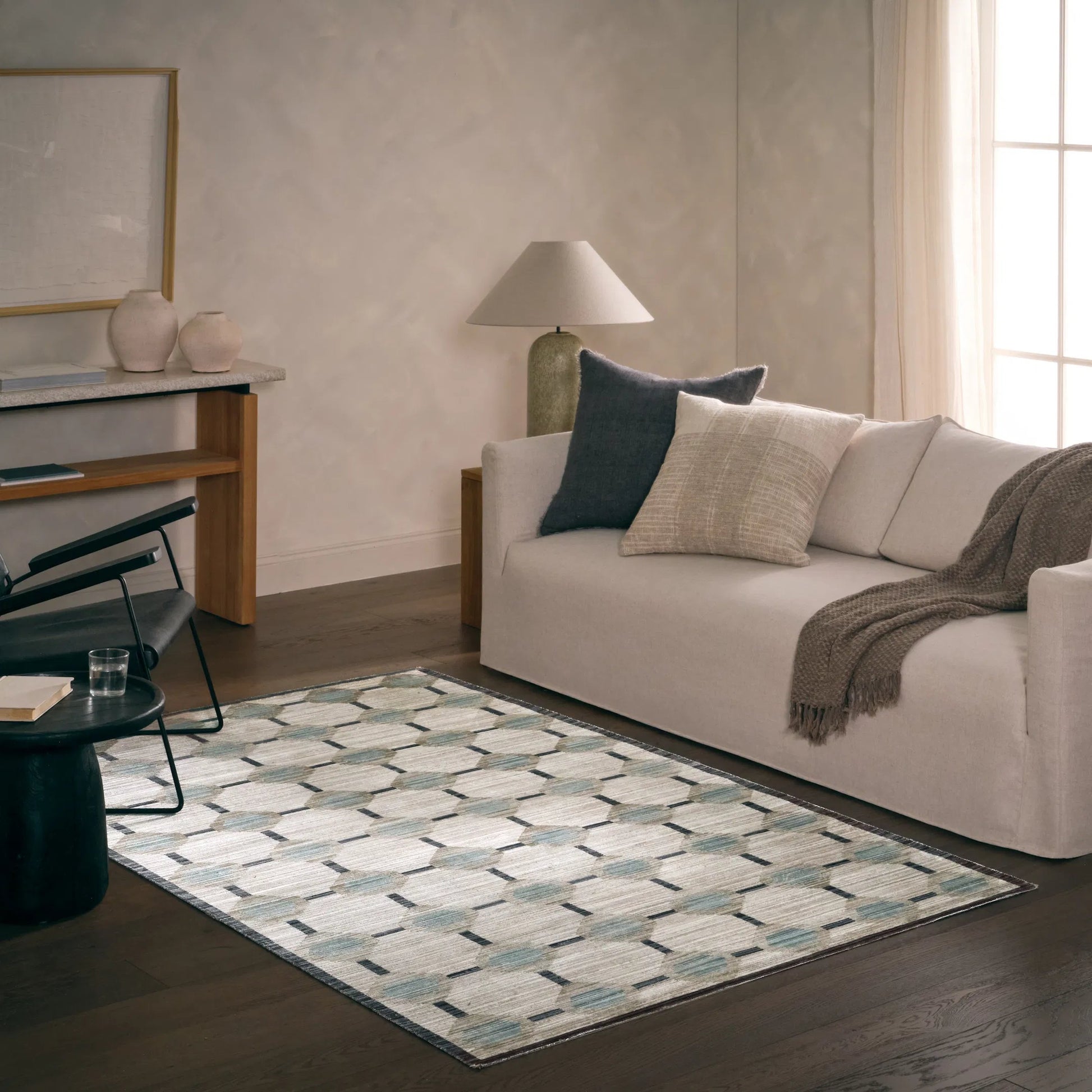 Muted Mosaic MUM03 Indoor/Outdoor Rug by Jaipur Living in blue, gray. Made from 100% polyester in a unique style.