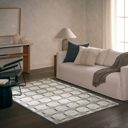 Muted Mosaic MUM03 Indoor/Outdoor Rug by Jaipur Living in blue, gray. Made from 100% polyester in a unique style.