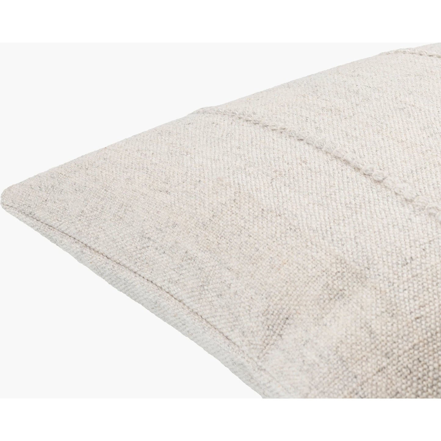 006 SI-2053949,SI-2053950,SI-2053952,SI-2053953,SI-2053955,SI-2053956 | Closeup | Mudcloth Indoor/Outdoor Pillow by Surya in ivory, cream, light beige. Made from front: 100% recycled pet yarn, back: 100% recycled pet yarn in a modern style.