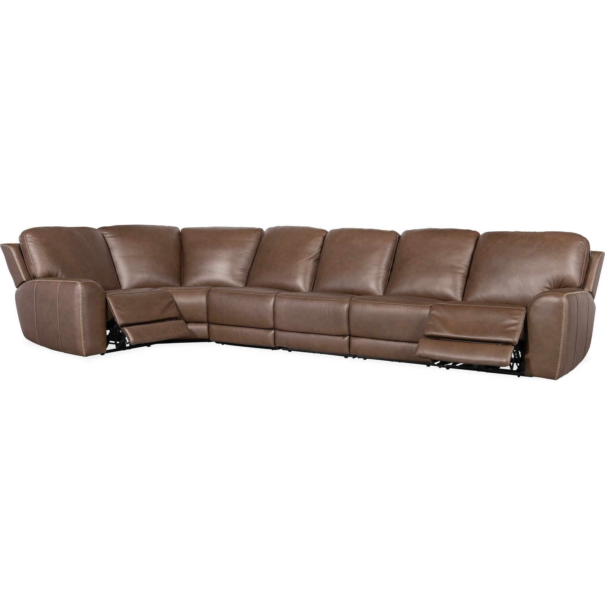 Torres 6 Piece Sectional by Hooker Furniture in sorrento mocha. Made from leather, sorrento mocha (semi-aniline top grain with splits) in a traditional style.