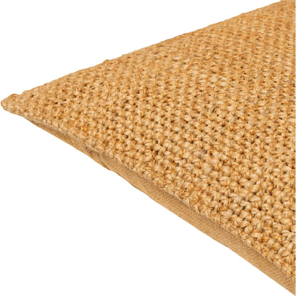Meerut Pillow - 479603 by Surya in beige, sand, wheat. Made from front: 100% jute, back: 100% jute in a modern style.