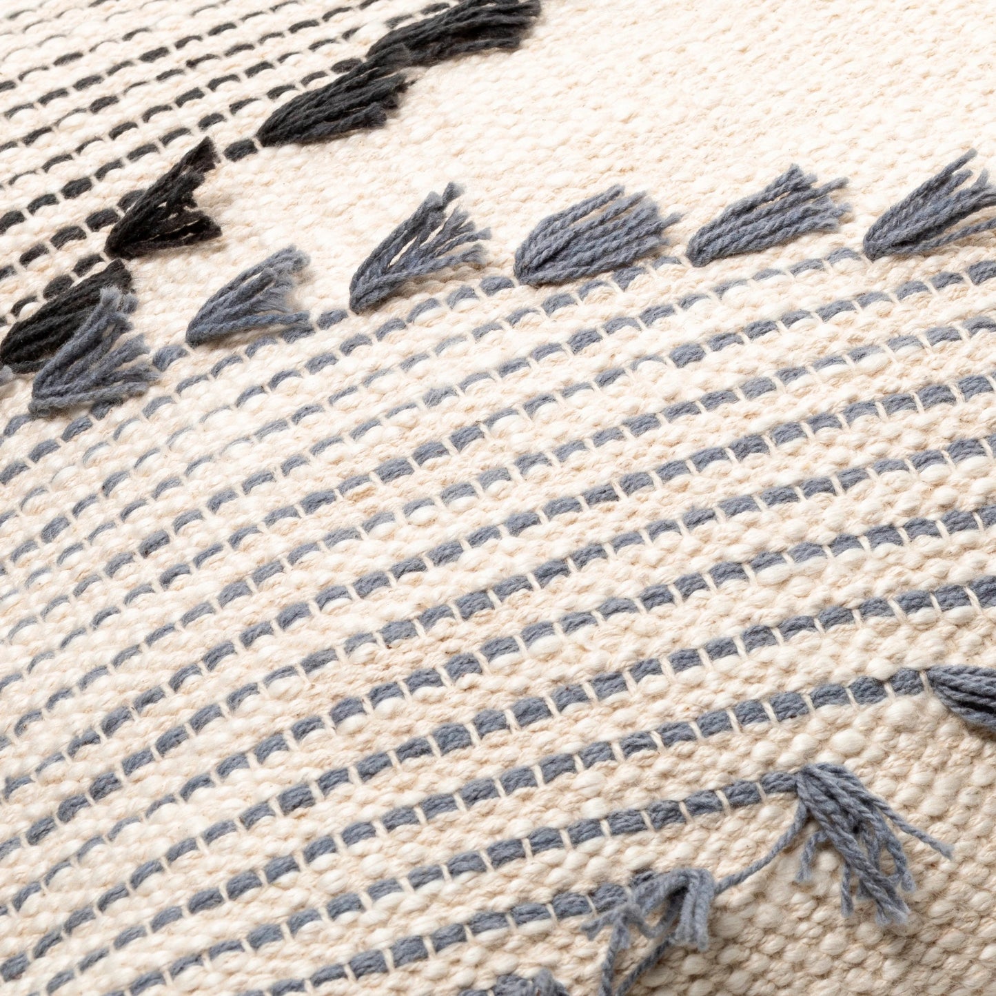 004 SI-1915215,SI-1915216 | Closeup | Midvale Pillow - 35934 by Surya in ivory, denim, ink blue. Made from front: 100% cotton, back: 100% cotton in a modern style.