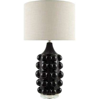 Island Bubbles Accent Table Lamp by Surya in glazed, translucent. Made from ceramic, crystal, linen, polyester in a unique style.