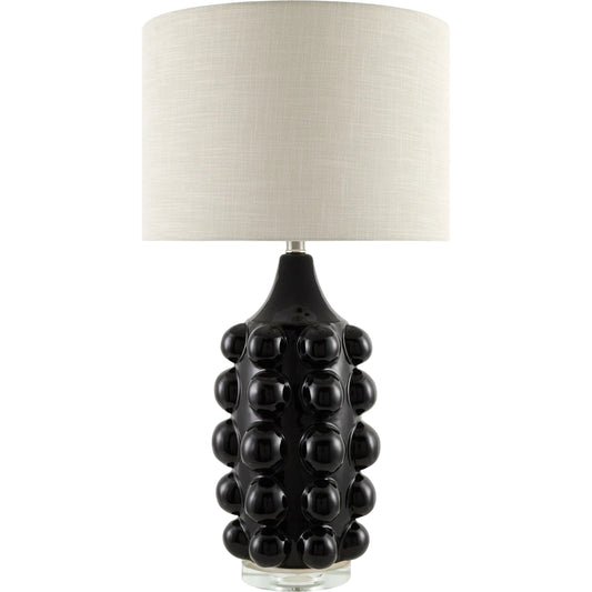 Island Bubbles Accent Table Lamp by Surya in glazed, translucent. Made from ceramic, crystal, linen, polyester in a unique style.