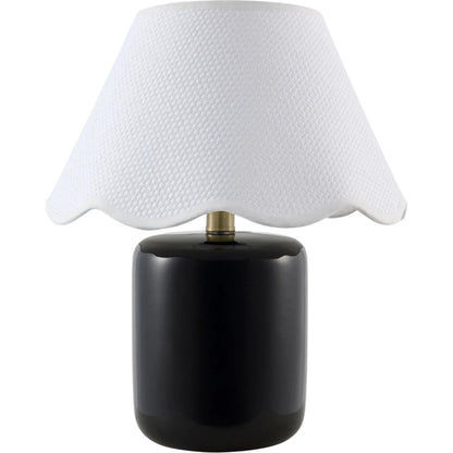 Marivela Accent Table Lamp by Livabliss in glazed. Made from ceramic, seagrass, polyester in a unique style.