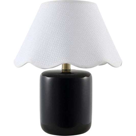 Marivela Accent Table Lamp by Livabliss in glazed. Made from ceramic, seagrass, polyester in a unique style.