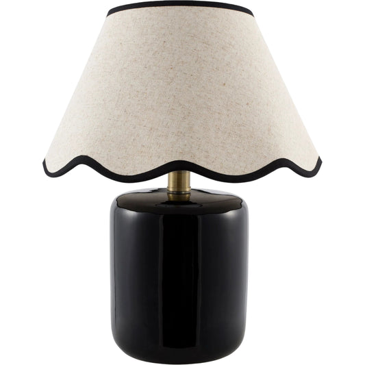 Marivela Accent Table Lamp by Livabliss in glazed. Made from ceramic, linen, polyester in a unique style.