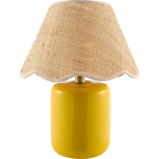 Marivela Accent Table Lamp by Livabliss in glazed. Made from ceramic, seagrass, polyester in a unique style.