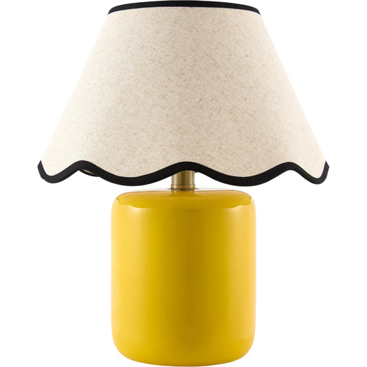 Marivela Accent Table Lamp by Livabliss in glazed. Made from ceramic, linen, polyester in a unique style.