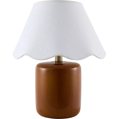 Marivela Accent Table Lamp by Livabliss in glazed. Made from ceramic, seagrass, polyester in a unique style.