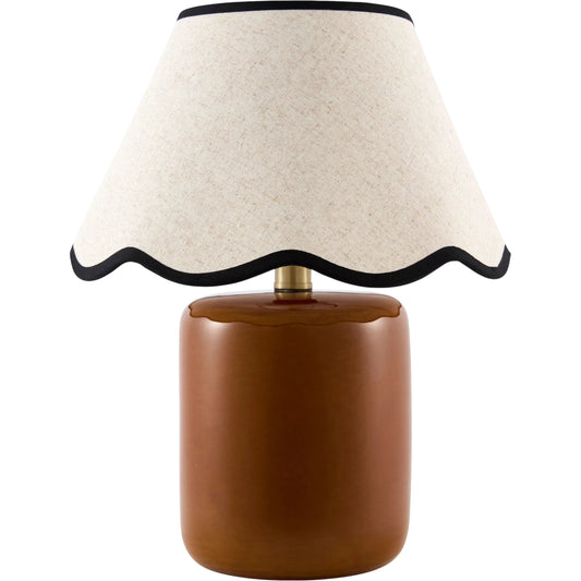 Marivela Accent Table Lamp by Livabliss in glazed. Made from ceramic, linen, polyester in a unique style.