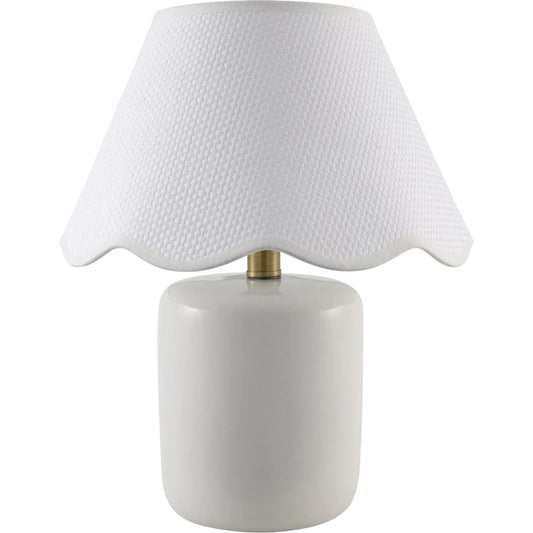 Marivela Accent Table Lamp by Livabliss in glazed. Made from ceramic, seagrass, polyester in a unique style.