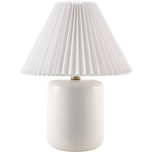 Marivela Accent Table Lamp by Livabliss in glazed. Made from ceramic, linen, polyester in a unique style.