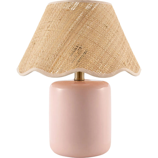 Marivela Accent Table Lamp by Livabliss in glazed. Made from ceramic, seagrass, polyester in a unique style.