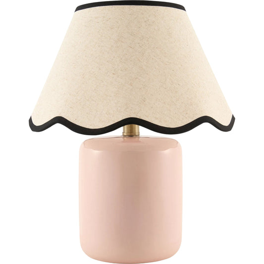Marivela Accent Table Lamp by Livabliss in glazed. Made from ceramic, linen, polyester in a unique style.