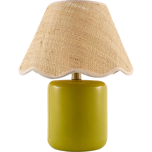 Marivela Accent Table Lamp by Livabliss in glazed. Made from ceramic, seagrass, polyester in a unique style.