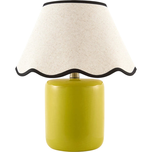 Marivela Accent Table Lamp by Livabliss in glazed. Made from ceramic, linen, polyester in a unique style.