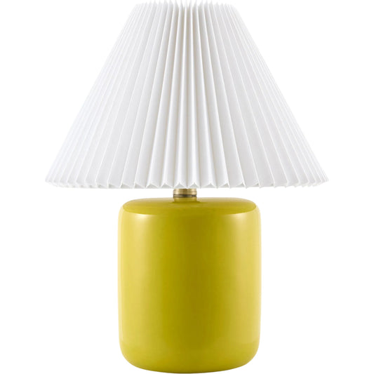 Marivela Accent Table Lamp by Livabliss in glazed. Made from ceramic, linen, polyester in a unique style.