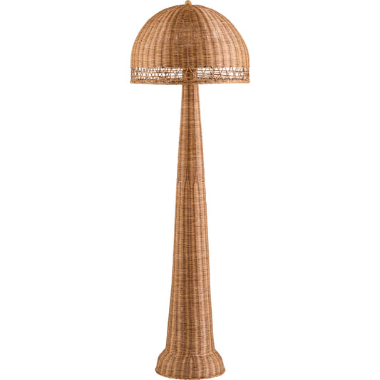 Lighthouse Bay Accent Floor Lamp by Surya in wheat, translucent, metallic gold and painted. Made from rattan, resin in a unique style.