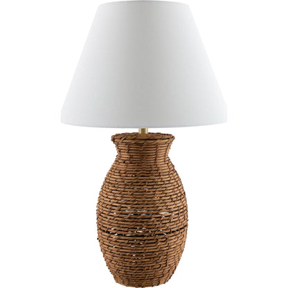 Paradise Bay Accent Table Lamp by Surya in painted, electroplated. Made from rattan, linen, plastic, iron in a unique style.