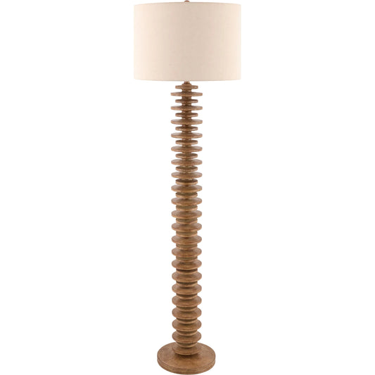 Palmera Totem Accent Floor Lamp by Surya in brown and painted, plated. Made from resin, seagrass, iron in a unique style.